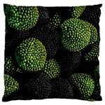 Berry,note, Green, Raspberries Large Premium Plush Fleece Cushion Case (One Side) Front