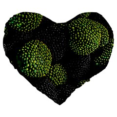 Berry,note, Green, Raspberries Large 19  Premium Heart Shape Cushions by nateshop