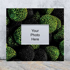 Berry,note, Green, Raspberries White Wall Photo Frame 5  X 7  by nateshop