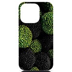 Berry,note, Green, Raspberries iPhone 14 Pro Black UV Print Case Front