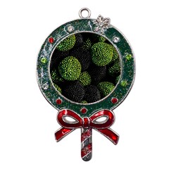 Berry,note, Green, Raspberries Metal X mas Lollipop With Crystal Ornament by nateshop