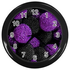 Berry,raspberry, Plus, One Wall Clock (black) by nateshop