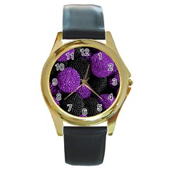 Berry,raspberry, Plus, One Round Gold Metal Watch by nateshop