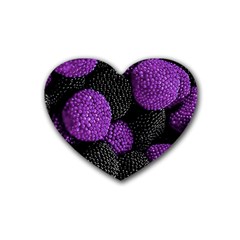 Berry,raspberry, Plus, One Rubber Coaster (heart) by nateshop