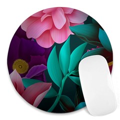 Eaves, Mate, Pink, Purple, Stock Wall Round Mousepad by nateshop