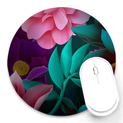 Eaves, Mate, Pink, Purple, Stock Wall Round Mousepad by nateshop