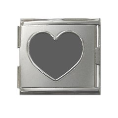 Gray, Color, Background, Monochrome, Minimalism Mega Link Heart Italian Charm (18mm) by nateshop