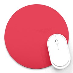 Pink, Color, Background, Monochromic, Minimalism Round Mousepad by nateshop