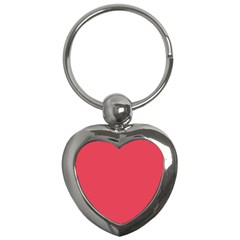 Pink, Color, Background, Monochromic, Minimalism Key Chain (heart) by nateshop