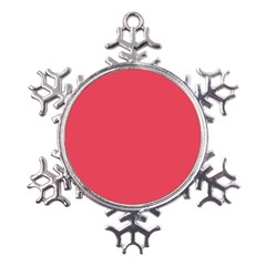 Pink, Color, Background, Monochromic, Minimalism Metal Large Snowflake Ornament