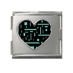 Rectangles, Cubes, Forma Mega Link Heart Italian Charm (18mm) by nateshop