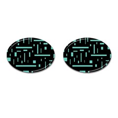 Rectangles, Cubes, Forma Cufflinks (oval) by nateshop