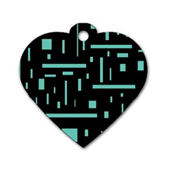 Rectangles, Cubes, Forma Dog Tag Heart (two Sides) by nateshop