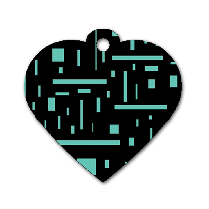 Rectangles, Cubes, Forma Dog Tag Heart (Two Sides)