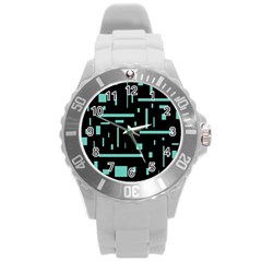 Rectangles, Cubes, Forma Round Plastic Sport Watch (l) by nateshop