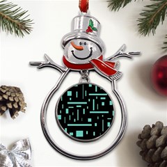 Rectangles, Cubes, Forma Metal Snowman Ornament by nateshop