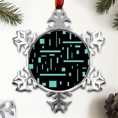 Rectangles, Cubes, Forma Metal Small Snowflake Ornament by nateshop