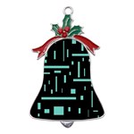 Rectangles, Cubes, Forma Metal Holly Leaf Bell Ornament Front