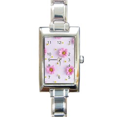 Springpurple Flower On A Purple Background Rectangle Italian Charm Watch by nateshop