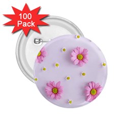 Springpurple Flower On A Purple Background 2 25  Buttons (100 Pack)  by nateshop