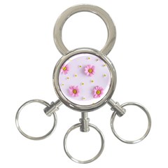 Springpurple Flower On A Purple Background 3-ring Key Chain by nateshop