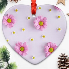 Springpurple Flower On A Purple Background Ornament (heart) by nateshop