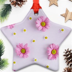 Springpurple Flower On A Purple Background Star Ornament (two Sides)