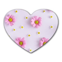 Springpurple Flower On A Purple Background Heart Mousepad by nateshop