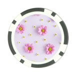 Springpurple Flower On A Purple Background Poker Chip Card Guard Back