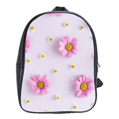 Springpurple Flower On A Purple Background School Bag (large) by nateshop