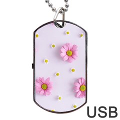 Springpurple Flower On A Purple Background Dog Tag Usb Flash (two Sides) by nateshop