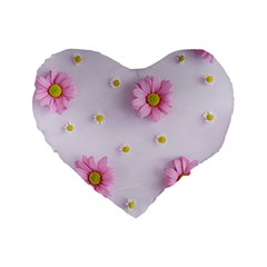 Springpurple Flower On A Purple Background Standard 16  Premium Heart Shape Cushions by nateshop