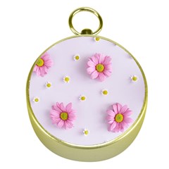 Springpurple Flower On A Purple Background Gold Compasses by nateshop