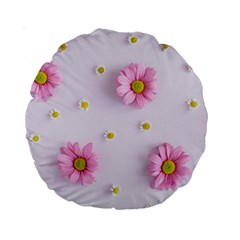 Springpurple Flower On A Purple Background Standard 15  Premium Round Cushions by nateshop