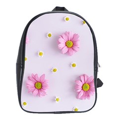 Springpurple Flower On A Purple Background School Bag (xl) by nateshop