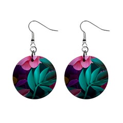 Flowers, Mate, Pink, Purple, Stock Wall Mini Button Earrings by nateshop