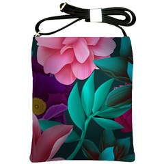 Flowers, Mate, Pink, Purple, Stock Wall Shoulder Sling Bag by nateshop