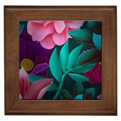 Flowers, Mate, Pink, Purple, Stock Wall Framed Tile by nateshop