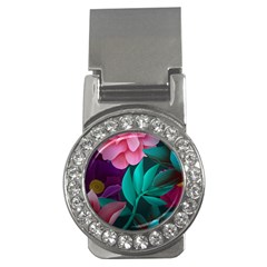 Flowers, Mate, Pink, Purple, Stock Wall Money Clips (cz)  by nateshop