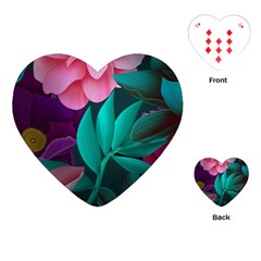 Flowers, Mate, Pink, Purple, Stock Wall Playing Cards Single Design (heart)