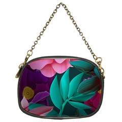 Flowers, Mate, Pink, Purple, Stock Wall Chain Purse (two Sides)