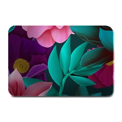 Flowers, Mate, Pink, Purple, Stock Wall Plate Mats by nateshop