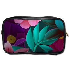 Flowers, Mate, Pink, Purple, Stock Wall Toiletries Bag (one Side) by nateshop