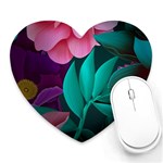 flowers, Mate, Pink, Purple, Stock Wall Heart Mousepad Front