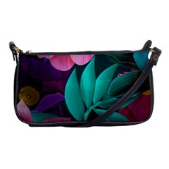 Flowers, Mate, Pink, Purple, Stock Wall Shoulder Clutch Bag by nateshop