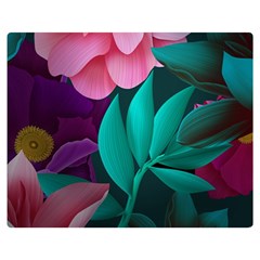 Flowers, Mate, Pink, Purple, Stock Wall Two Sides Premium Plush Fleece Blanket (medium) by nateshop