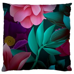 Flowers, Mate, Pink, Purple, Stock Wall Large Cushion Case (one Side) by nateshop