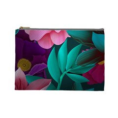 Flowers, Mate, Pink, Purple, Stock Wall Cosmetic Bag (large) by nateshop