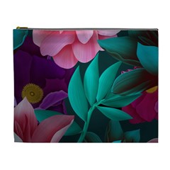 Flowers, Mate, Pink, Purple, Stock Wall Cosmetic Bag (xl) by nateshop