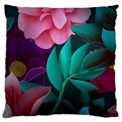 Flowers, Mate, Pink, Purple, Stock Wall Large Premium Plush Fleece Cushion Case (two Sides) by nateshop